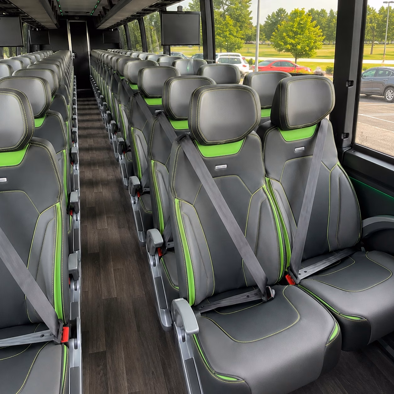 56 passenger charter bus interior